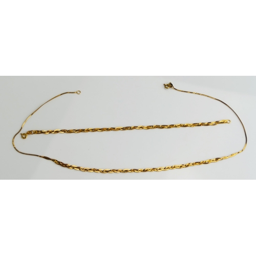 245 - A 9ct Gold Necklace (41cm) and bracelet (18.5cm) set, 5.94g