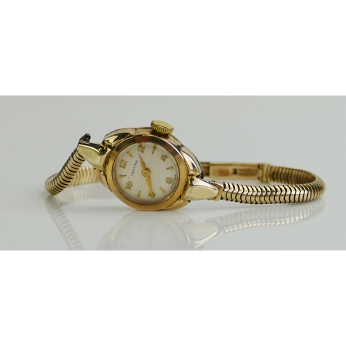 272 - A CERTINA 9ct Gold Lady's Wristwatch with 9ct gold bracelet, 10.7g