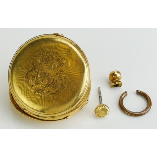 274 - An 18ct Gold Pocket Watch case, 31.38g without the winding stem and suspension loop