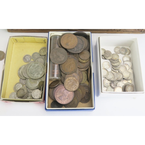 304 - A Selection of Silver and other World Coins, including 1937 crown commemorative crowns and notes _  ... 