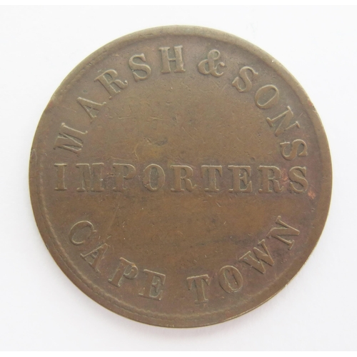 306 - A South African Marsh & Sons Importers Cape Town Half Penny Token (1870-1874 _ 500 minted)