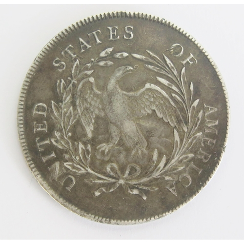 318 - A Rare U.S.A. 1795 Silver Dollar, c. 39.05-39.3mm diam. (not totally circular) and c. 26.75g