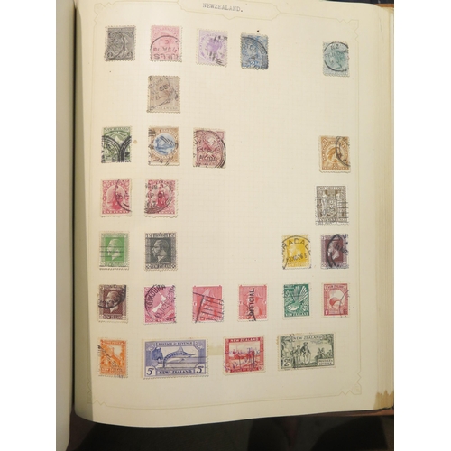 342 - A collection of British Empire stamps in an old leather album