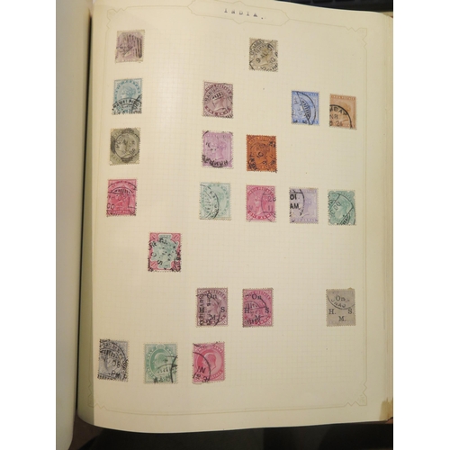 342 - A collection of British Empire stamps in an old leather album