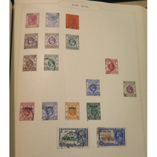 342 - A collection of British Empire stamps in an old leather album