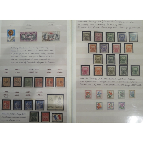 343 - A mainly mint collection of French stamps in four stockbooks including 1922 War Orphans set, 1923 Bo... 