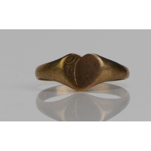 48 - A 9ct Gold Heart Shaped Ring, hallmarked, size S, 1.71g