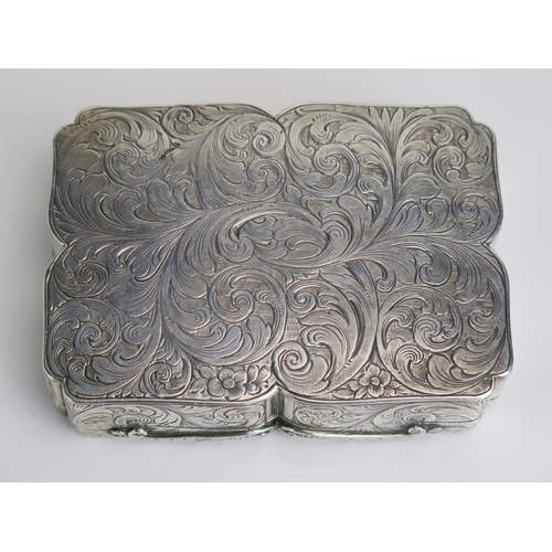 561 - A large Victorian silver snuff box, maker Francis Clark, Birmingham, date letter worn possibly 1845,... 