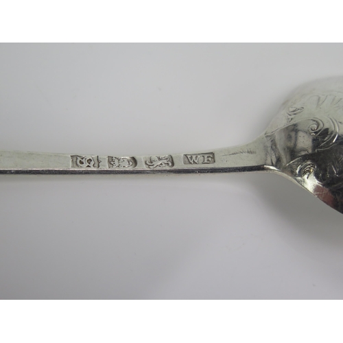 677 - A George III silver Hanoverian pattern dessert spoon, maker  William Fearn, London, 1773, initialled... 