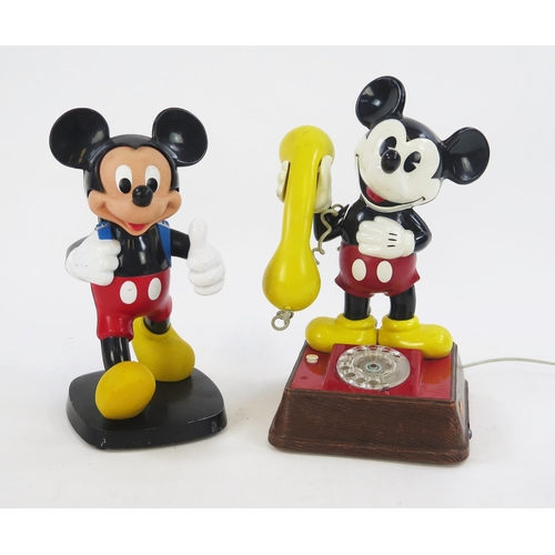 1354 - Vintage Walt Disney Mickey Mouse Telephone, 'POST OFFICE PROPERTY', 38cm high together with another ... 