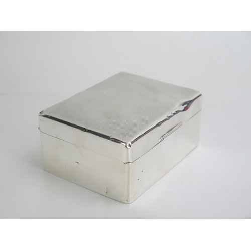 686 - An Edward VIII silver cigarette box, makers mark worn, Birmingham, 1936, of rectangular outline, wit... 