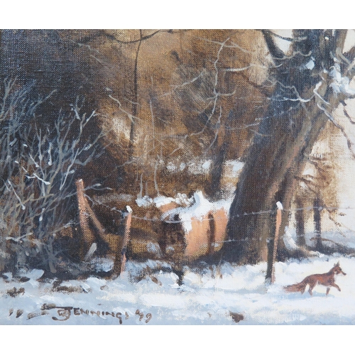 1516A - Walter Robin Jennings (1927-2005), 'A Fox by the Willow', oil on canvas, signed lower left and dated... 