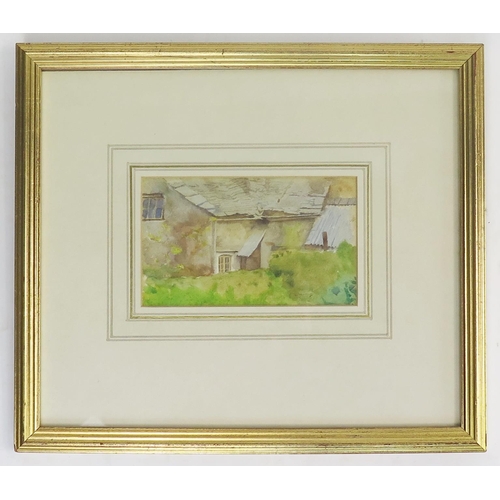 1528 - Attrib. Thomas Cooper Gotch, 'The Back of the Farm' 'Painted circa 1890', watercolour, 'The Reynolds... 