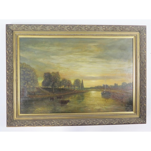 1543 - Attrib. John M Macintosh RBA (1847 - 1913), 'On the Arun, eventide', oil on canvas, signed lower lef... 