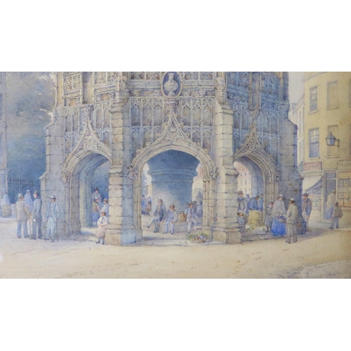 1545 - George de Paris (1829 - 1911) 'Chichester Cross' 1892, watercolour, signed, gallery label verso, 55x... 