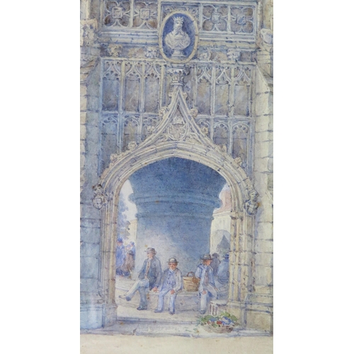 1545 - George de Paris (1829 - 1911) 'Chichester Cross' 1892, watercolour, signed, gallery label verso, 55x... 