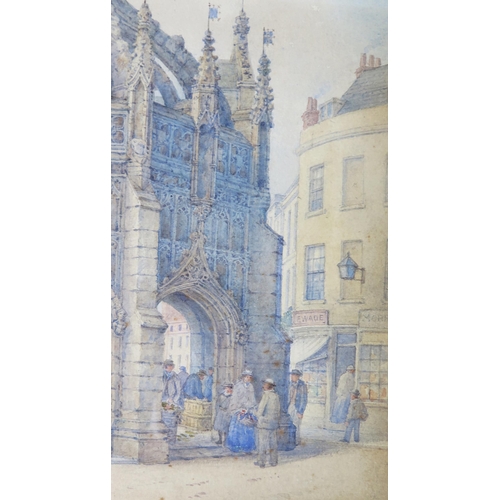 1545 - George de Paris (1829 - 1911) 'Chichester Cross' 1892, watercolour, signed, gallery label verso, 55x... 