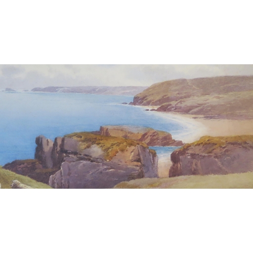 1547 - Tom Rowden (1842-1926) landscape artist, born in Exeter, Devon. 'Perranporth Near Newquay, Cornwall,... 