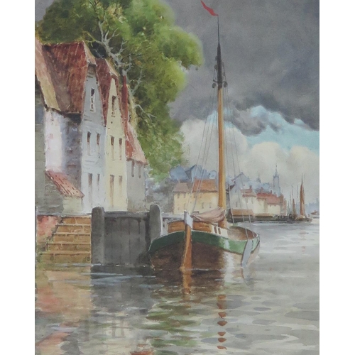 1551 - Louis van Staaten (Dutch 1836-1909), A Pair of Dutch canal scenes, watercolours, signed, 65 x 29cm, ... 