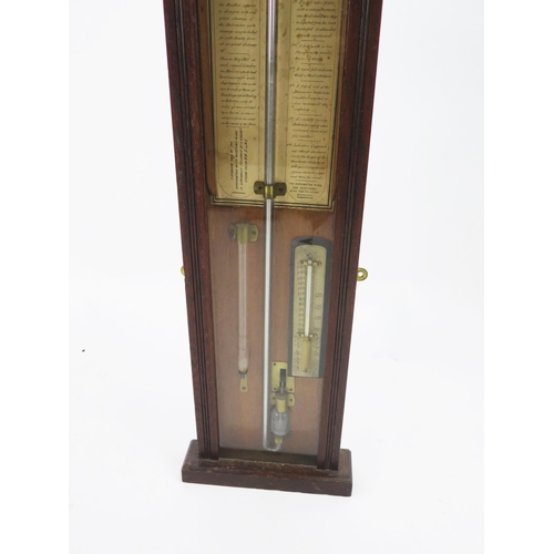 1255A - An oak cased Admiral Fitzroy barometer by J.J.Bettle Petersfield, with printed paper scale, thermome... 