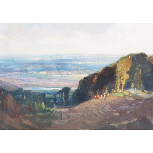 738A - William Redworth (British 1873 - 1947), large landscape scene, oil on canvas, signed lower right, 90... 