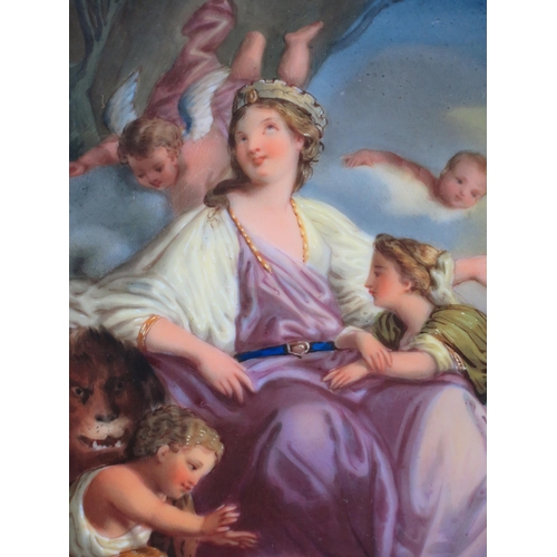 1031 - A 19th century continental porcelain plaque depicting The Personification of Choler-one of the four ... 