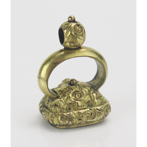 108 - A 19th Century Carnelian and Gilt Metal Fob Seal