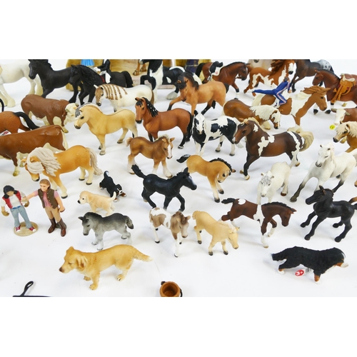 1114 - Schleich Plastic Animals and Figures Collection including a large quantity of horses, cattle, dogs, ... 