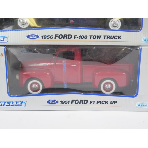 1116 - Welly 1:18 American Vehicles including 1951 F1 Pick Up, 1966 Pontiac GTO, 1953 Chevrolet 3100 Pick-U... 