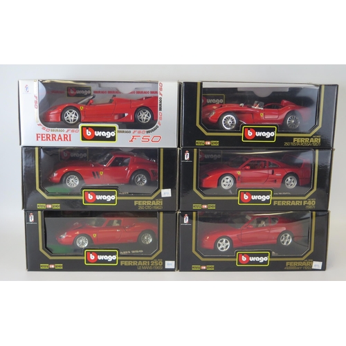 1116B - Burago 1/18th scale diecasts includes Ferrari 250 Testa Rossa, Ferrari F50, Ferrari 456 GT, Ferrari ... 