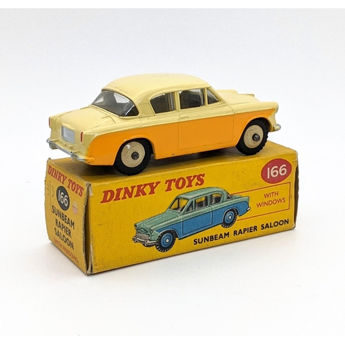 1129 - Dinky 166 Sunbeam Rapier Saloon in creamy yellow and dark yellow with cream hubs - near mint in box