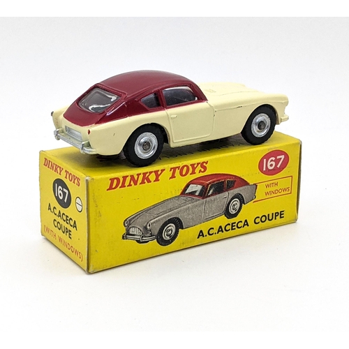 1141 - Dinky 167 AC Aceca Coupe in cream and maroon/dark red with spun hubs - near mint in box