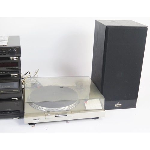 1161 - Technics Hifi including stereo synthersizer tuner ST-GT350, CD player SL-PG380A, cassette deck RS-T3... 