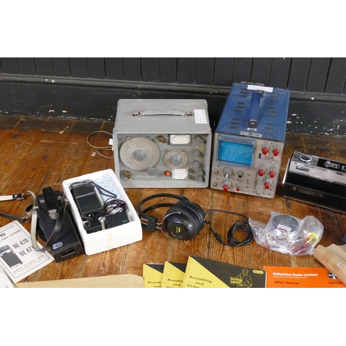 1197 - Various Vintage Electronics including Grundig C200 deluxe radio, Marconi Instruments VHF signal gene... 