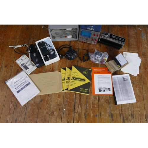 1197 - Various Vintage Electronics including Grundig C200 deluxe radio, Marconi Instruments VHF signal gene... 