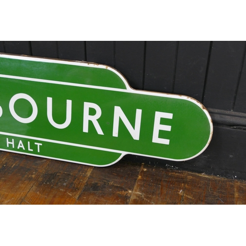 1250 - A British Rail Southern Region station totem sign 'Nutbourne Halt', 93cm wide.