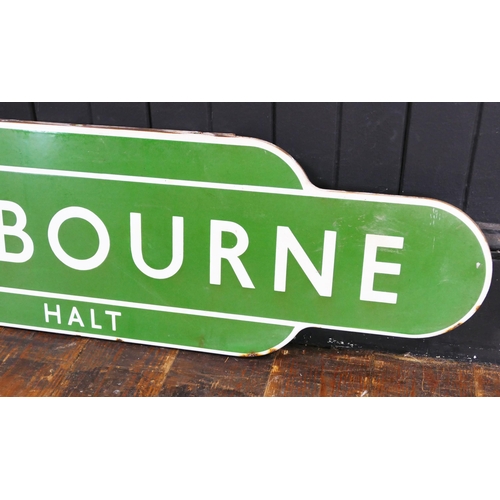 1251 - A British Rail Southern Region station totem sign 'Nutbourne Halt', 93cm wide.