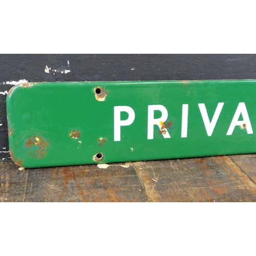 1253 - A British Rail Southern Region station enamel sign 'Private' 46cm wide