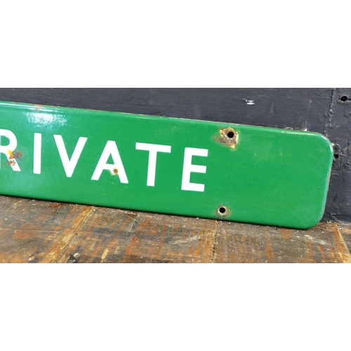 1253 - A British Rail Southern Region station enamel sign 'Private' 46cm wide