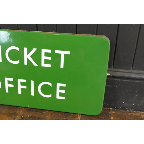 1255 - A British Rail Southern Region station enamel sign 'Ticket Office' 30 x 61cm .