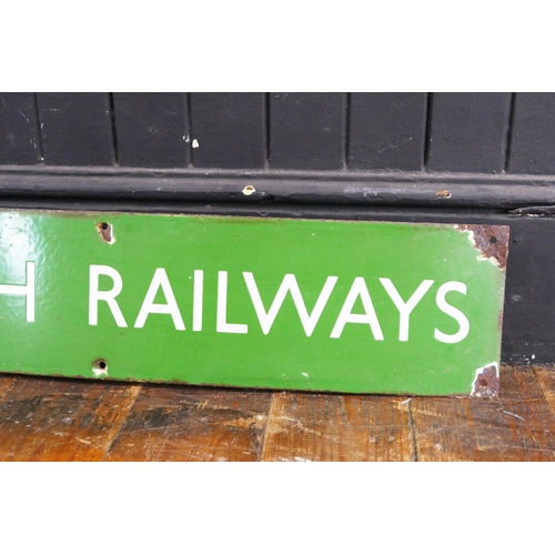 1256 - A British Rail Southern Region station enamel sign 'British Rail', 15 x 68cm.