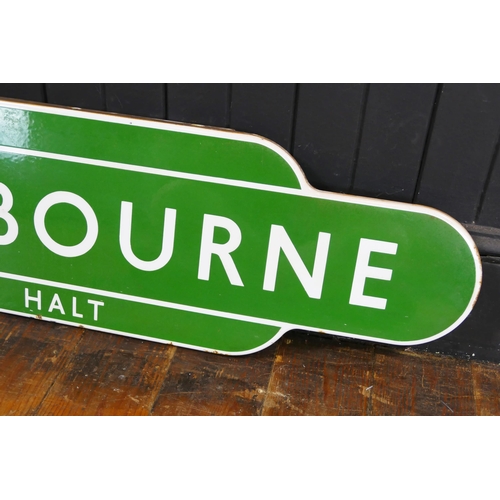 1260 - A British Rail Southern Region station totem sign 'Nutbourne Halt', 93cm wide.