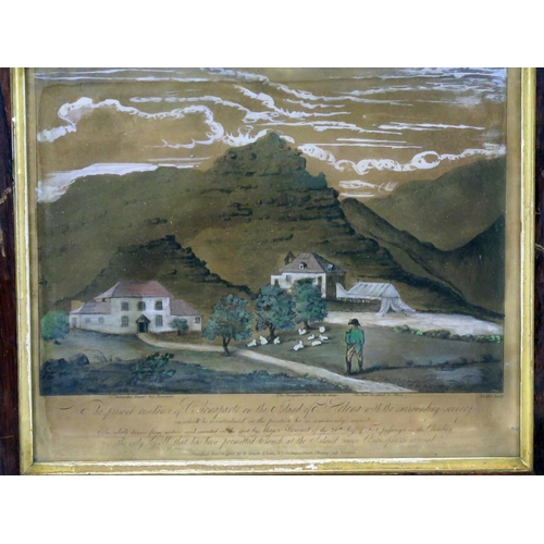 1318A - A polychrome engraving of Napoleon's residence on the island of St Helena,