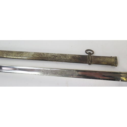 1340 - A late 19th century Belgium cavalry officers sword, 87cm single edged blade signed Auguste Fonson, B... 