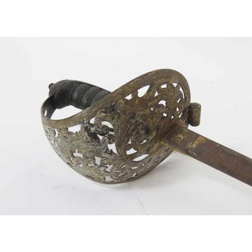 1343 - Two army officers swords in poor condition with rusty blades together with two fencing foils. (4)  W... 