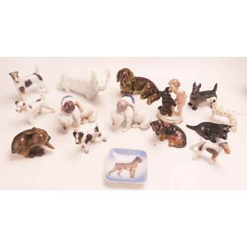 1463 - A collection of Royal Copenhagen porcelain models of dogs, mostly terriers together with other conti... 