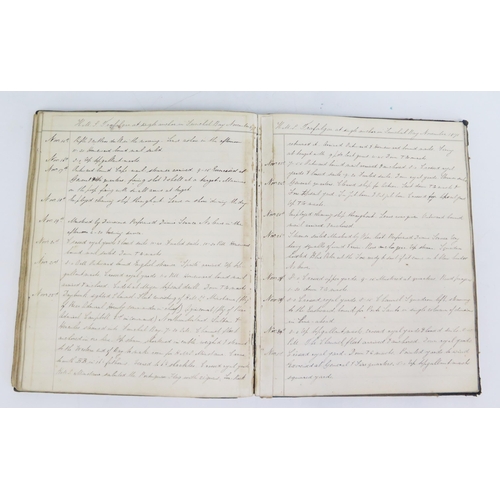 1511 - A Victorian Naval officers journal book for the cruise of H.M.S. Trafalgar's from 1870-1871, annotat... 