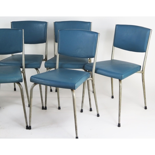 1650 - A Set of Six Pel Taper Tube Furniture Canteen Chairs. Sold with original advert from 1959