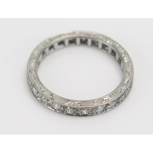 217 - A Diamond Full Eternity Ring in a precious white metal setting, c. 2.7mm wide, size O, 4g