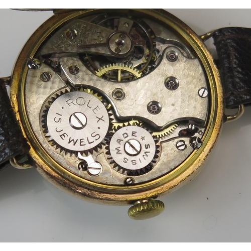 321 - A ROLEX Gent's 9ct Gold Cased Wristwatch, 33.1mm case, 15 jewel manual wind movement, Glasgow 1923 i... 